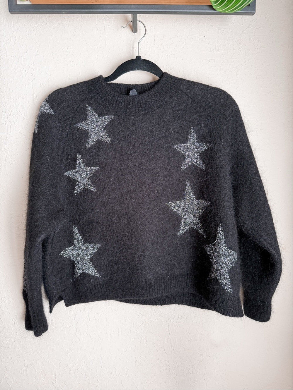 AllSaints Star Sweater in Black & Silver
